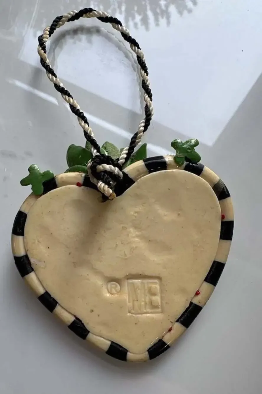 Mary Engelbreit Heart Shaped Decorative Ornament with Floral Pattern